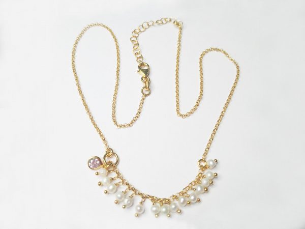 Collana in argento 925 con perline d'acqua dolce