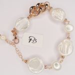 Bracciale argento rosé con perle d'acqua dolce