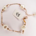 Bracciale argento rosé con perle d'acqua dolce