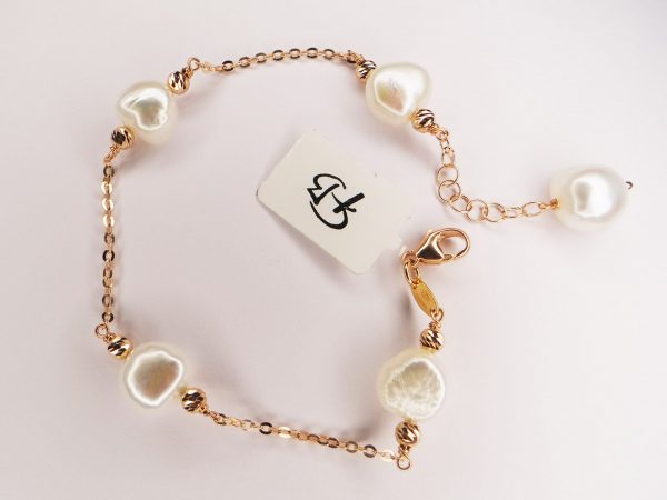 Bracciale argento rosé con perle d'acqua dolce