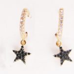 Orecchini argento rosé con zirconi neri