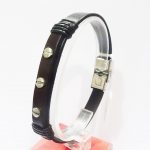Bracciale uomo in acciaio/cuoio