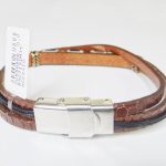 Bracciale in acciaio/cuoio